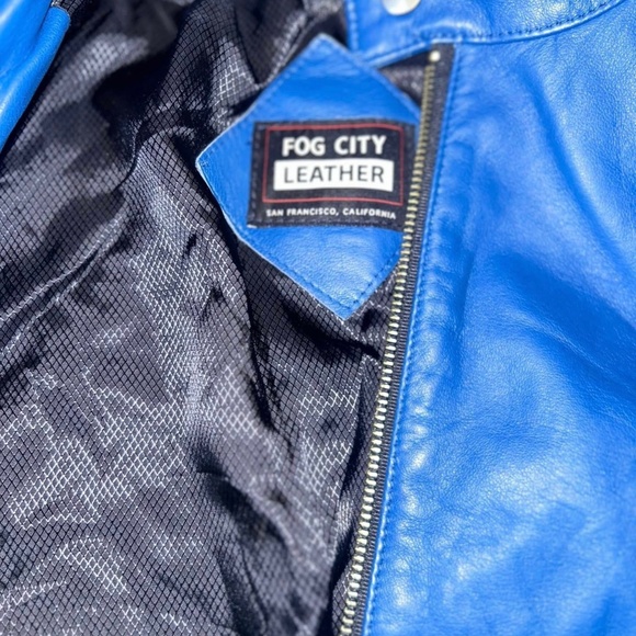 FOG CITY 100% leather moto jacket Large - Picture 1 of 3